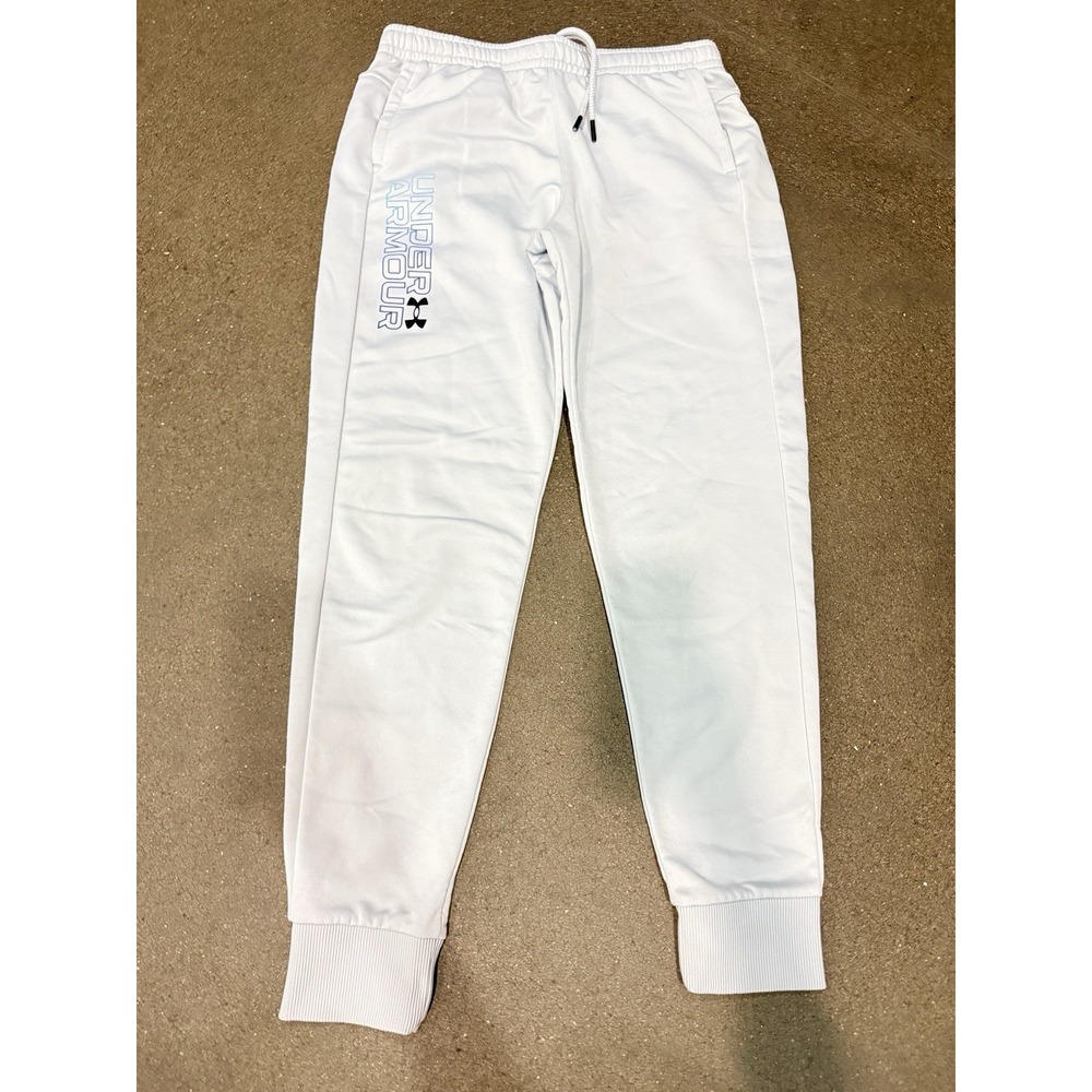 Under Armour Jogger boys Youth XL Very Light Grey Washed But Not Worn - Picture 2 of 5